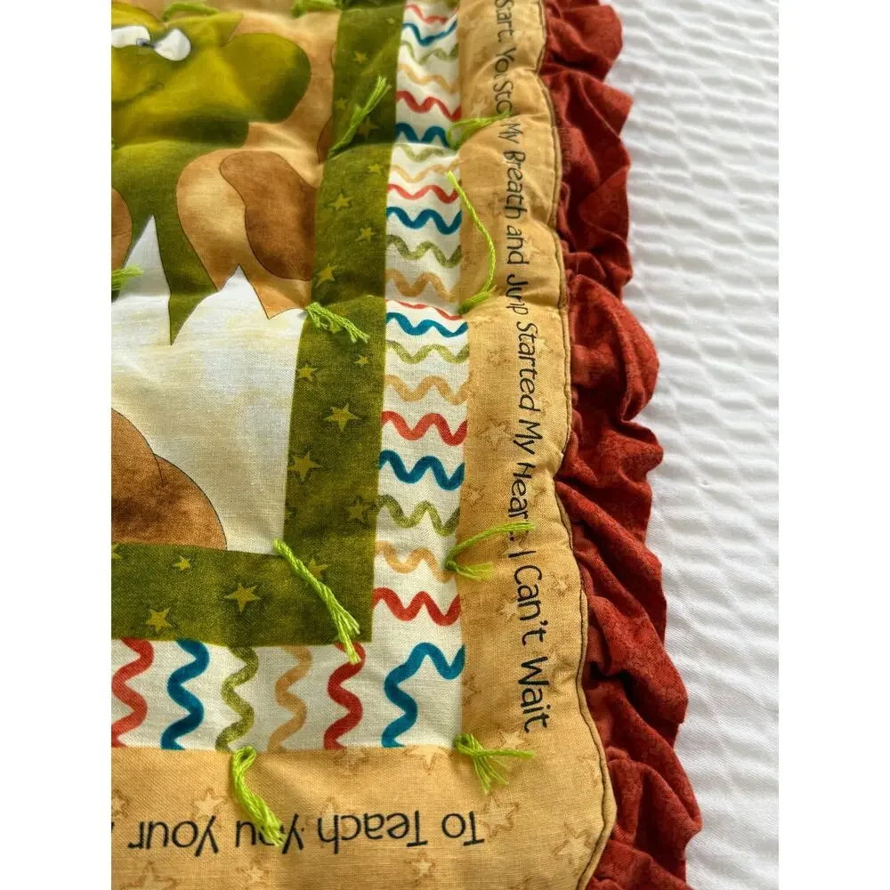 HANDMADE OOAK Safari Noah's Ark Baby Quilt Play Mat Christian Nursery Blanket